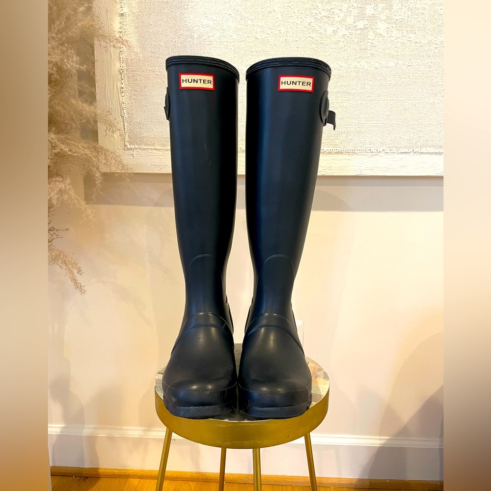 Navy Wellies, Sz 8
